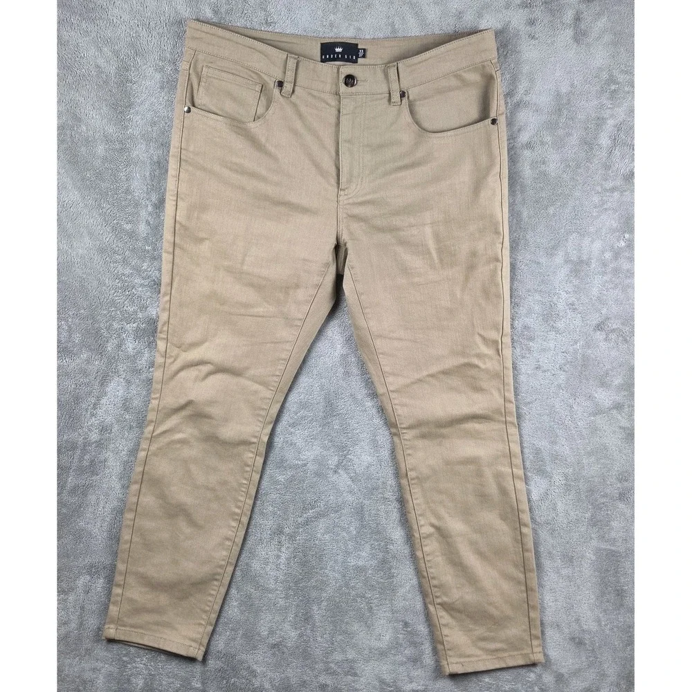 Under 510 Khaki Garment Dyed Stretch Tapered Leg Jeans Mens Size 33x27